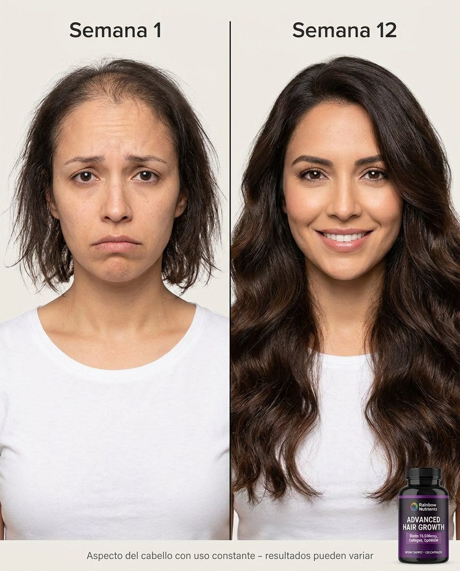 Aspecto del cabello con uso constante · resultados pueden variar