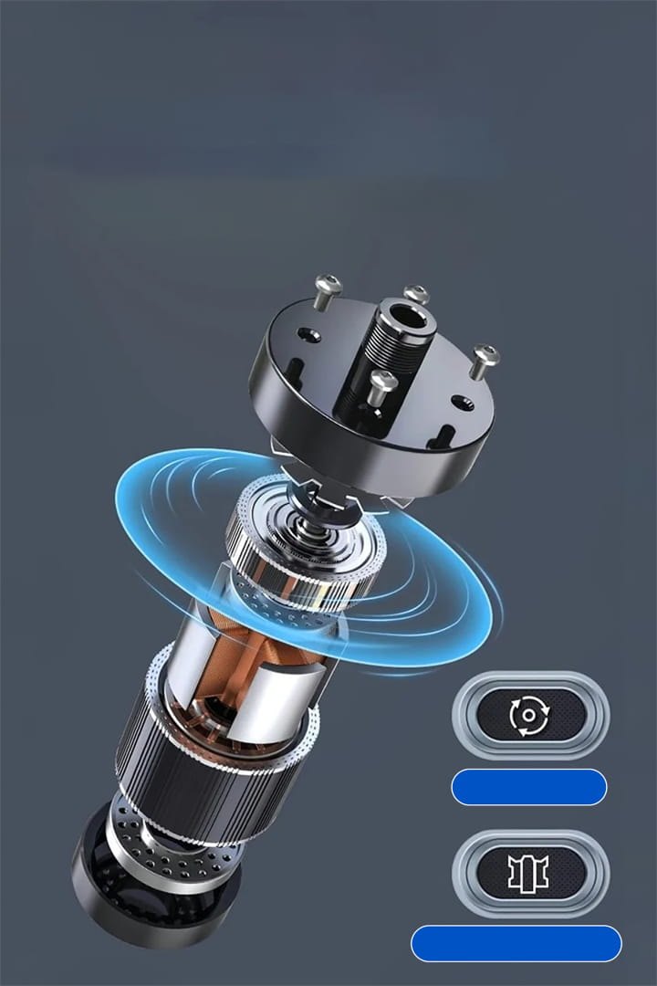 Motor de 6000 rpm y cuchillas de doble filo · funcionamiento estable